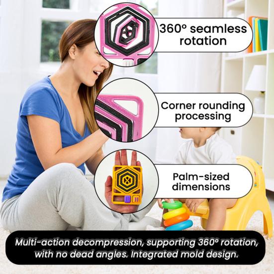 Multifunkční Fidget Karta Hračka Děti Dospívající Dospělí Přenosná Cestovní Úleva od Stresu Úzkosti 360 Stupňů Rotace Šestiúhelníkový Spinner Senzorická Hračka