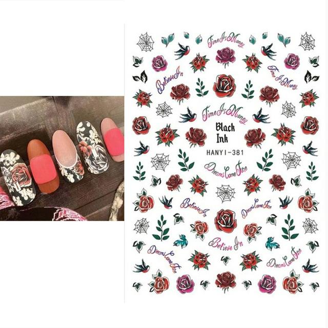 Zurück Kleber Aufkleber 3D Nagel Aufkleber Schwarz Weiß Geometrische Zeichnungen Designs Nagel Aufkleber Dekoration Für Nail Art Schönheit