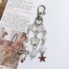 Korean Style Fresh Bow Star Keychain Y2K Sweet Beaded Keyring Girly Bag Pendant Key Accessories Cute Key Holder Gift