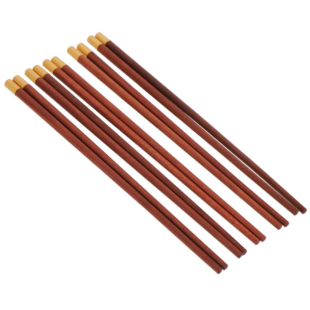 5 Paar Essstäbchen aus Holz im chinesischen Stil, sicheres, handgefertigtes Geschirr, Geschenk für Freunde und Familie, Rot