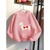 European Sizes Kids' Crewneck Sweatshirt - Dachshund with Two Red Hearts , Sportswear And Casual Wear, Soft And Comfortable, Children's Clothing