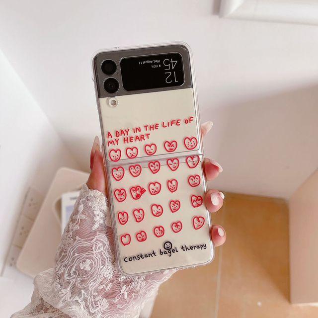 

Чехол для Samsung Z Flip 4, прозрачный складной чехол с рисунком любви для Samsung Z Flip 3, 5 г, Zflip4, противоударная жесткая задняя крышка For Galaxy Z Flip 4