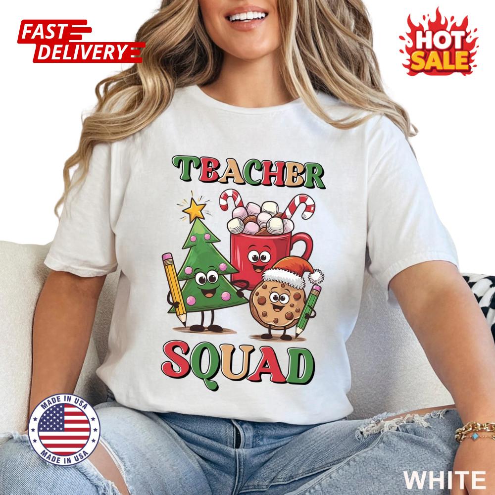 Teacher Squad Christmas Inspired T-Shirt Christmas Teacher Shirt Gift For Teach XXXL