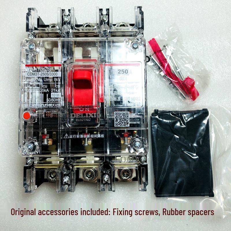 Transparent Plastic Case Circuit Breaker with Earth Leakage Protection 4P, 100A/125A/63A, Model CDM3LT-125S/4300