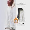 Women's High-Waist Velvet-Lined Wide-Leg Climbing Pants - Autumn/Winter 2025 American Style