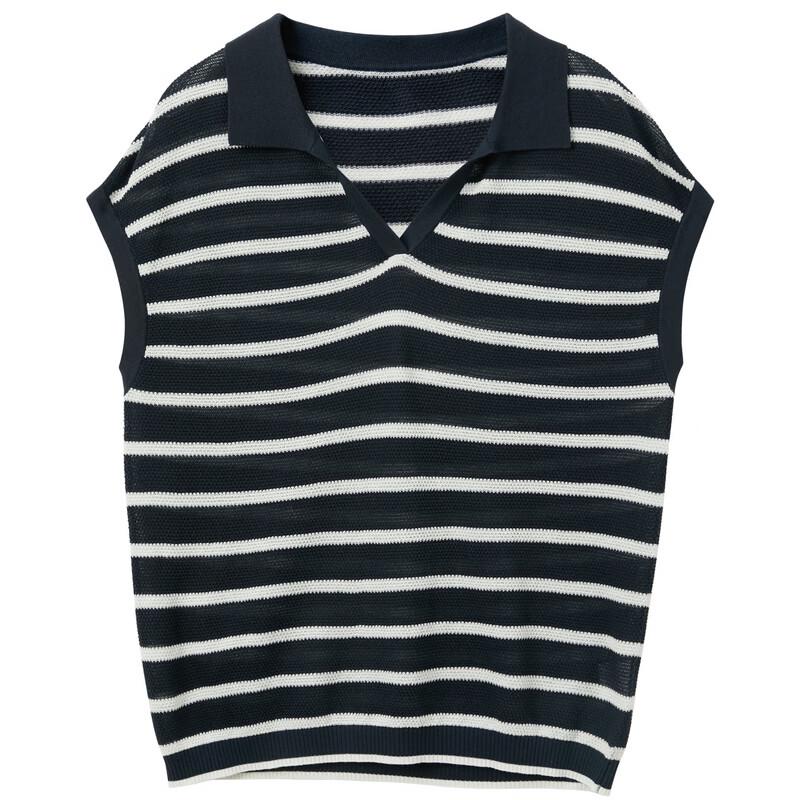 Women's Striped Lyocell Knit Polo Shirt