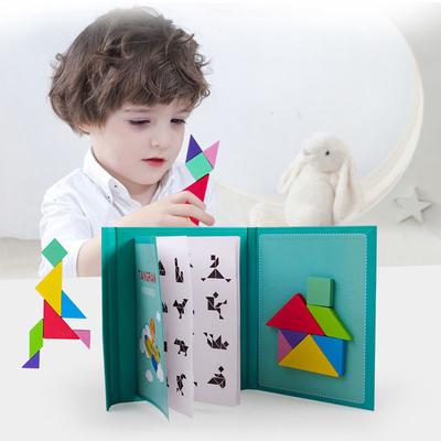 Magnetické puzzle 3D Jigsaw Tangram Hry Dřevěná Montessori vzdělávací hračka pro děti Dívky Děti Dárek pro miminko