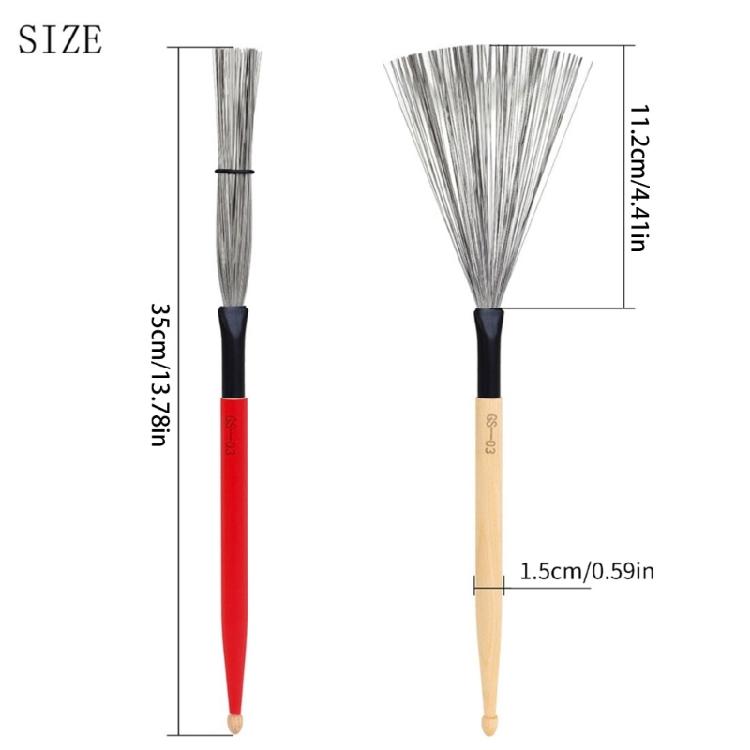 1Pair Double Head Drum Brush Carbon Steel Wire Brush Percussions Drum Stick