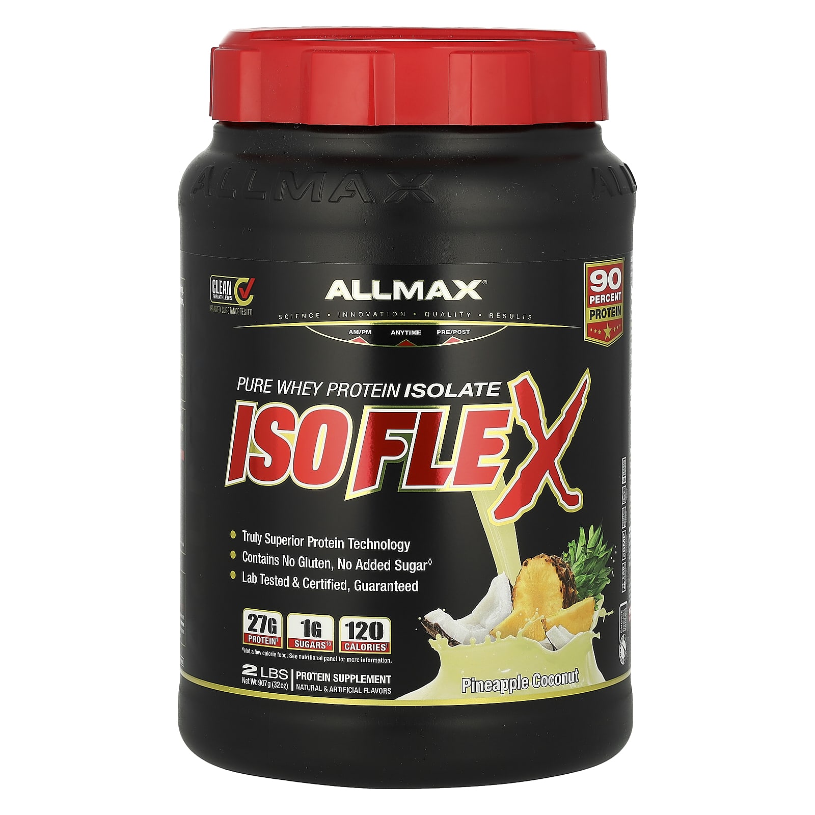 

ALLMAX, Isoflex, pure whey protein isolate, pineapple coconut flavor, 2 lb (907 g)