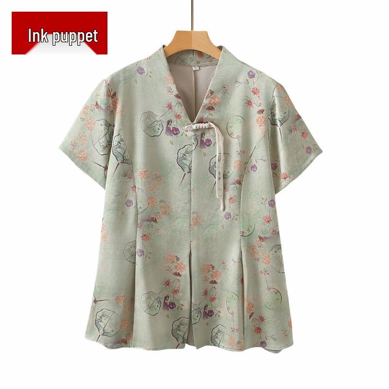 

Mo Ou New Chinese Style Plus Size Short Sleeve T-Shirt 4XL