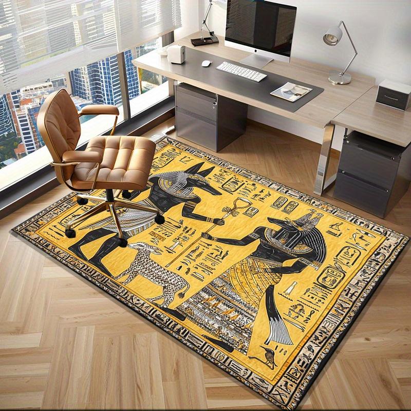 Ancient Egyptian Anubis Rug for HistoryEnthusiastsCultural Art CarpetsEgyptian Home Decor Anti slip carpet can be machine washed