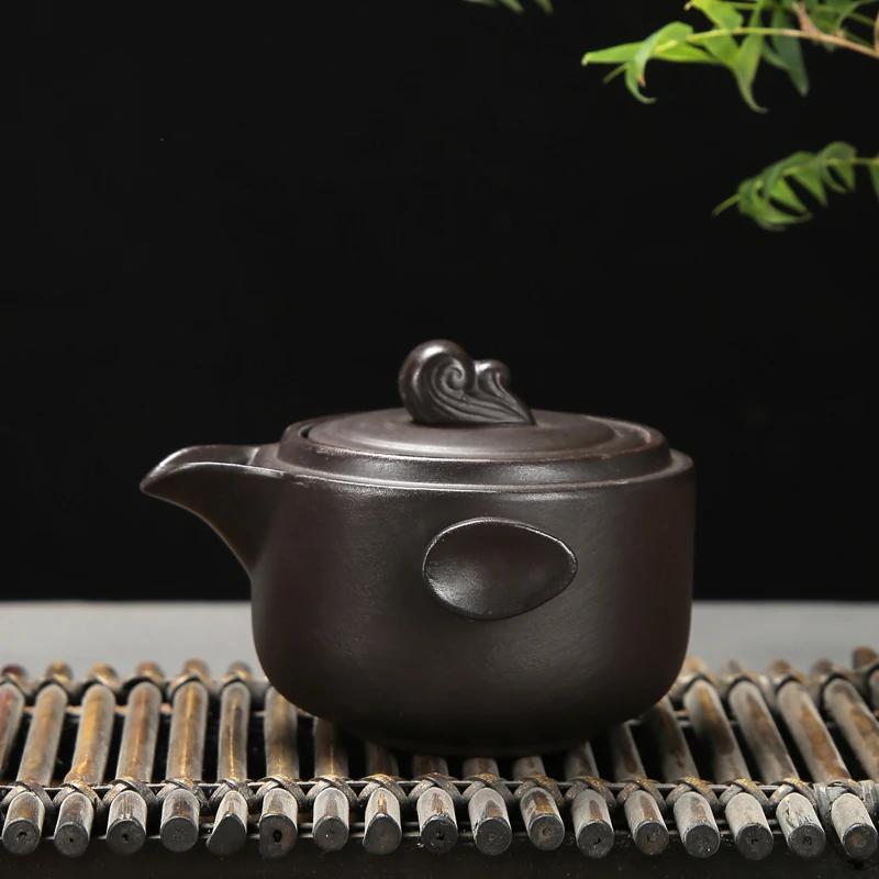 

Антикварный чайник ручной работы из фиолетовой глины, китайский чайник Исин Цзыша, бытовой фильтр, чайник красоты, портативный заварник для чая, посуда для напитков