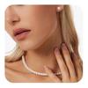 Chic Double Strand Choker Set Imitation Pearls Accents Alloy Clavicle Chain Jewelry For Daily Use