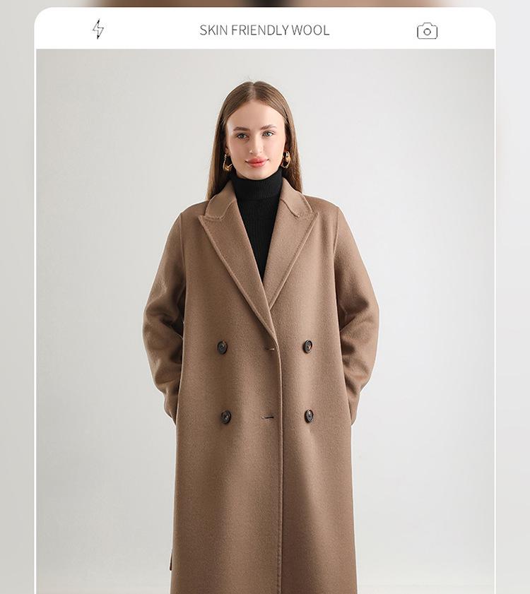 Women's Double-Sided Wool Blend Belted Overcoat for Autumn/Winter 2024