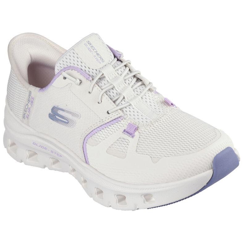 Skechers Glide Step Pro Flexible Comfortable Low Top Casual Shoes Women Sneaker White Purple 150420-NTMT