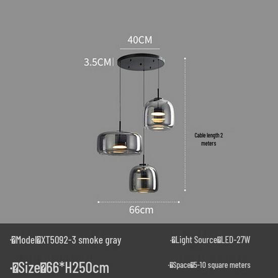 Nordic Modern Minimalist Creative Glass Chandelier for Bar, Restaurant, and Living Room Art.