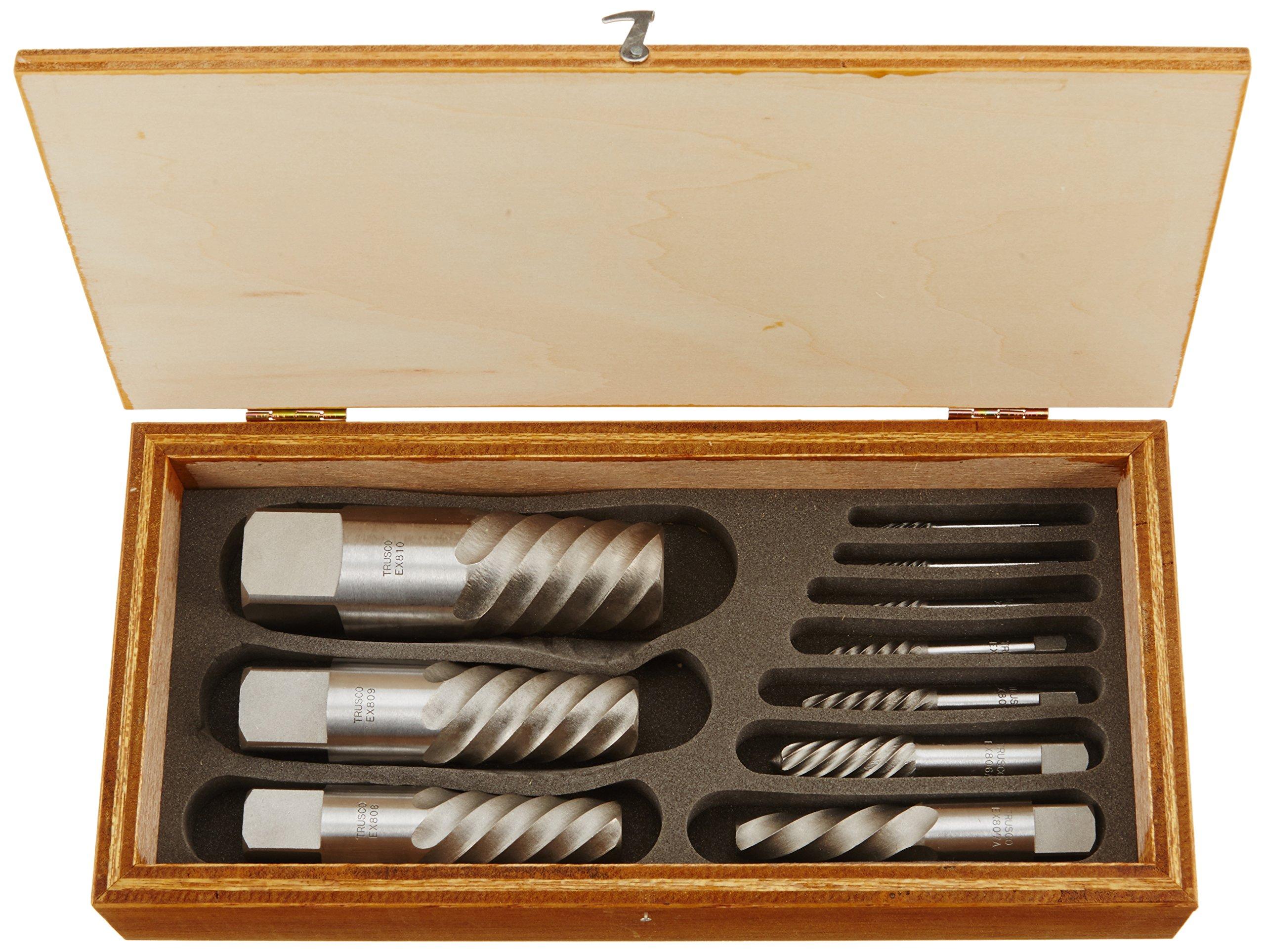 

TRUSCO Extractor Spiral Set of Wooden Box EXS-1826 Set, Type, 10,