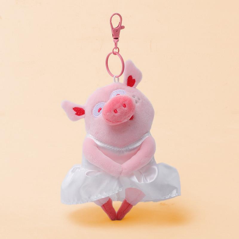 Cute Pig Cartoon Plush Keychain Pendant Short Girlfriendly Design Doll Gift