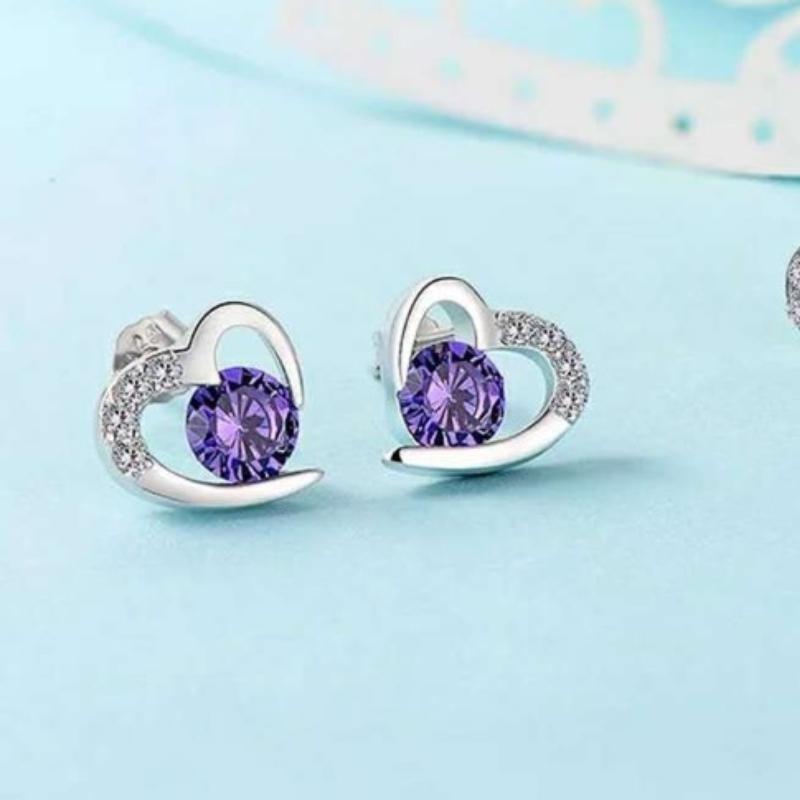 

Серьги SACE GEMS Tender Love, женские серьги с аметистом в форме сердца, модные, темпераментные, индивидуальные украшения фиолетовый