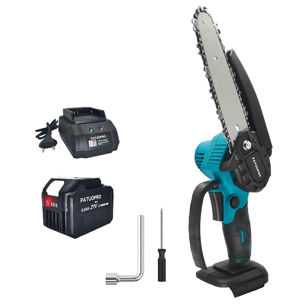 6inch Electric Chain Saw Cordless Chainsaw Portable Tree Branch Logging Cutter Woodworking Garden Tool For Makita 18V Battery