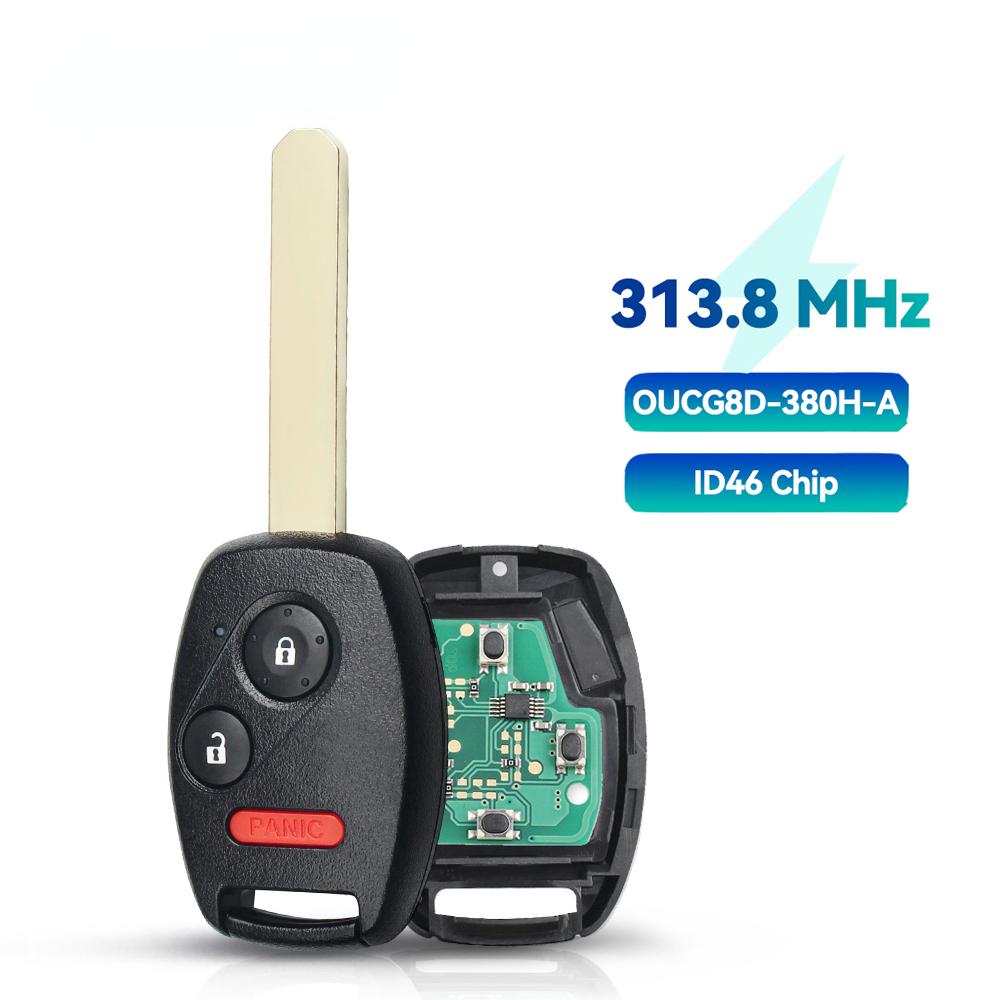 KEYYOU 313.8Mhz Car Remote Key For Honda Odyssey Ridgeline Fit 2006-2014 OUCG8D-380H-A 2+1/3+1 Buttons Control ID46 Chip