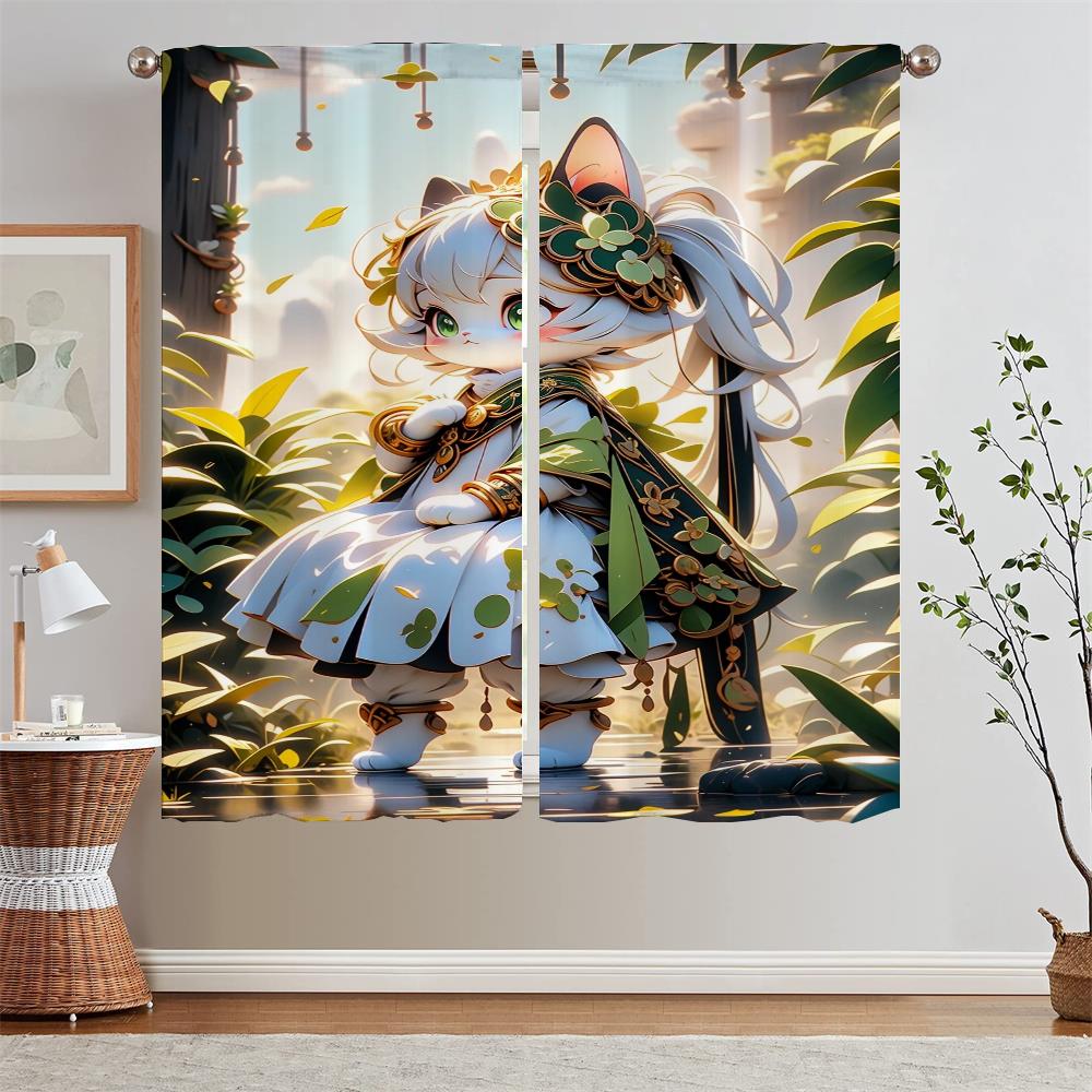 Nasida Cover Curtain Tiebacks Cabinets for Living Room Decoration Black Out Curtains Blackout Kitchen Curtains 2 Pieces Window