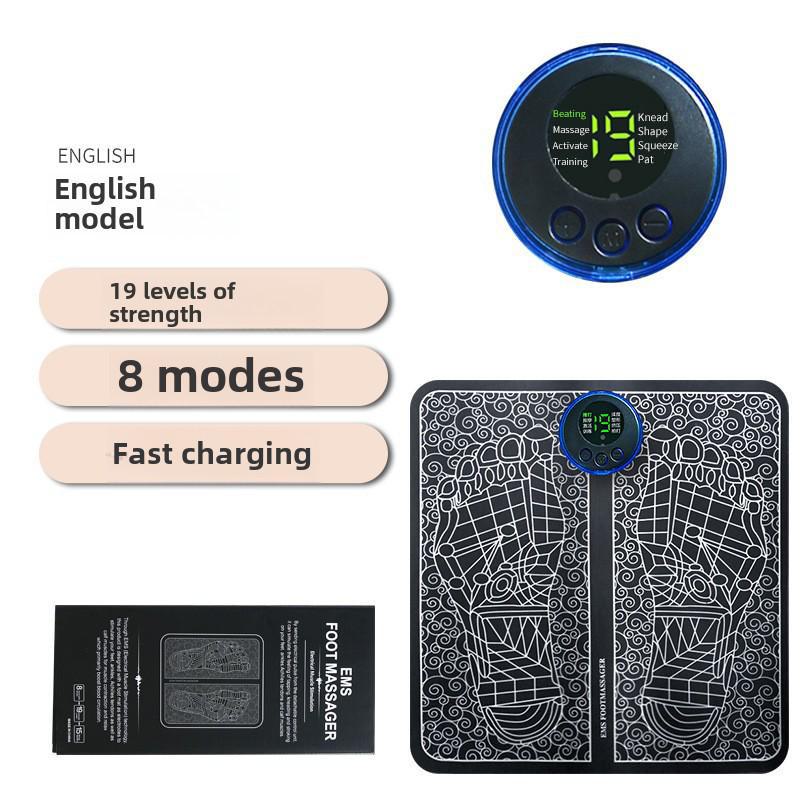 Wiederaufladbares EMS Fußtherapie-Massagegerät - Tragbares Mikrostrom-Impulspad