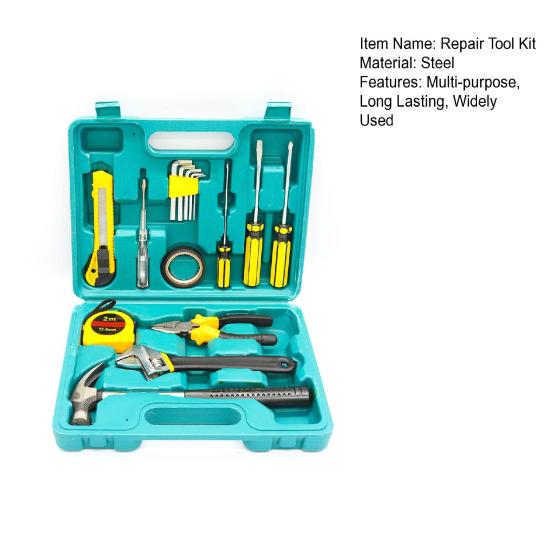 16Pcs Home Repair Tool Kit Portable Multipurpose Universal Auto Repair Tool Set Household Hand Kit with Toolbox