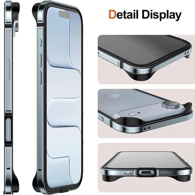 Original Color Metal Aluminum Frame Bumper Phone Case for IPhone Air 17 Pro Max Shockproof Ultra Slim Raised Edge Protect Cover