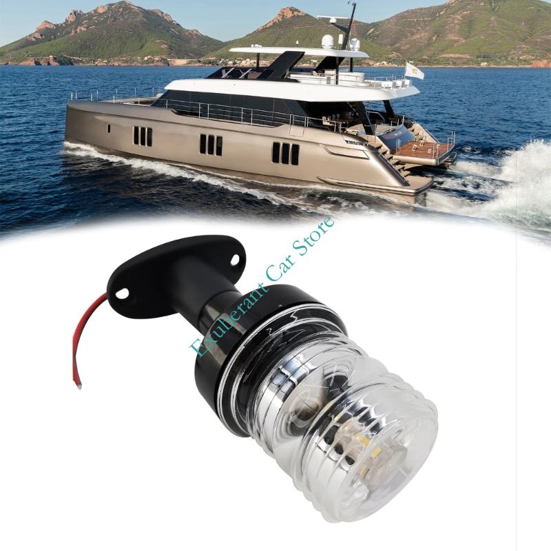 All Round LED Boat Mast Light 54mm By 128mm Energy Efficient White Navigation Lamp Plastic Construction