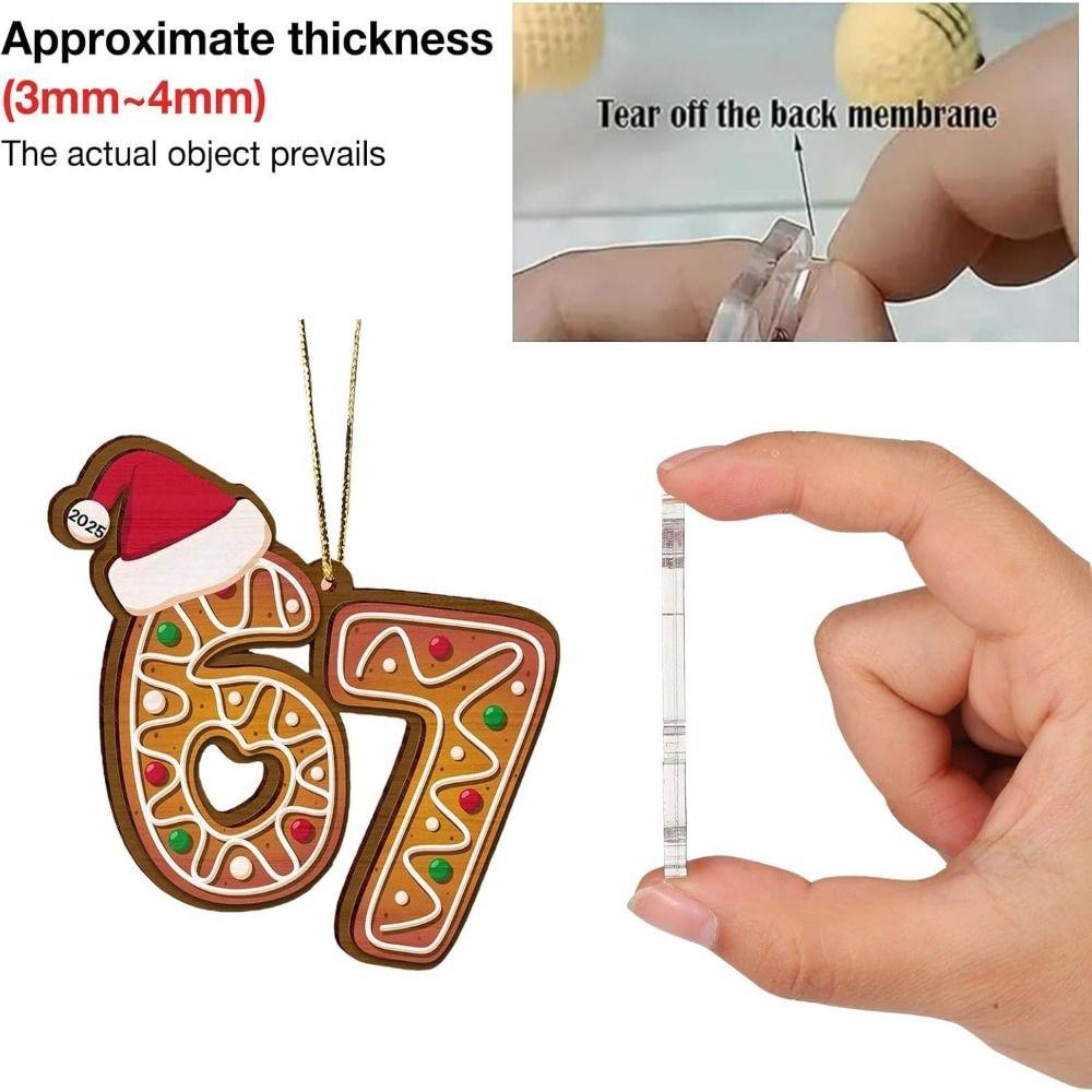 Santa Says Six Seven Christmas Tree Ornaments Acrylic DIY Christmas Pendants Funny Hanging Xmas Hanging Decoration