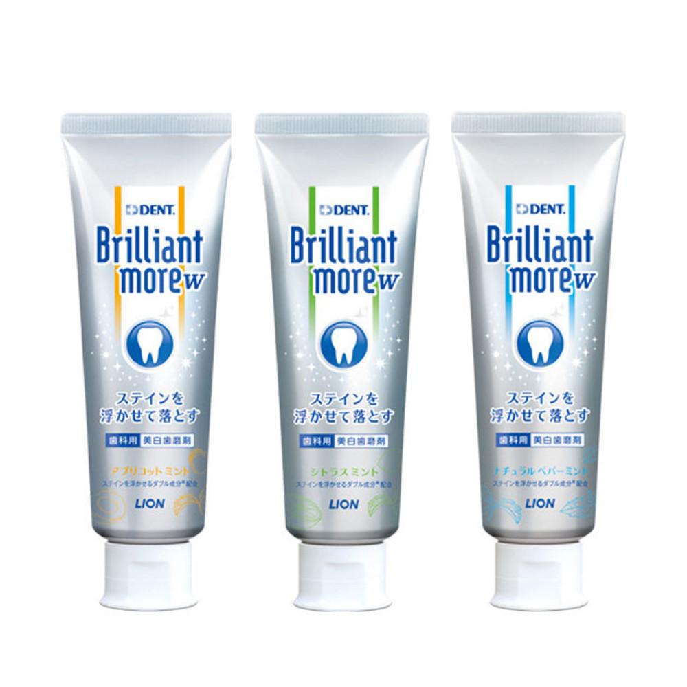 Japan LION DENT Brilliant More W (Apricot Mint / Citrus Mint / Natural Peppermint) 90g
