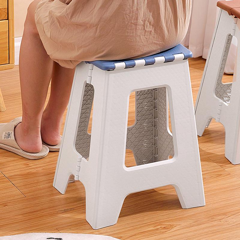 Portable Thickened Plastic Folding Stool for Home, Dining, and Outdoor Use