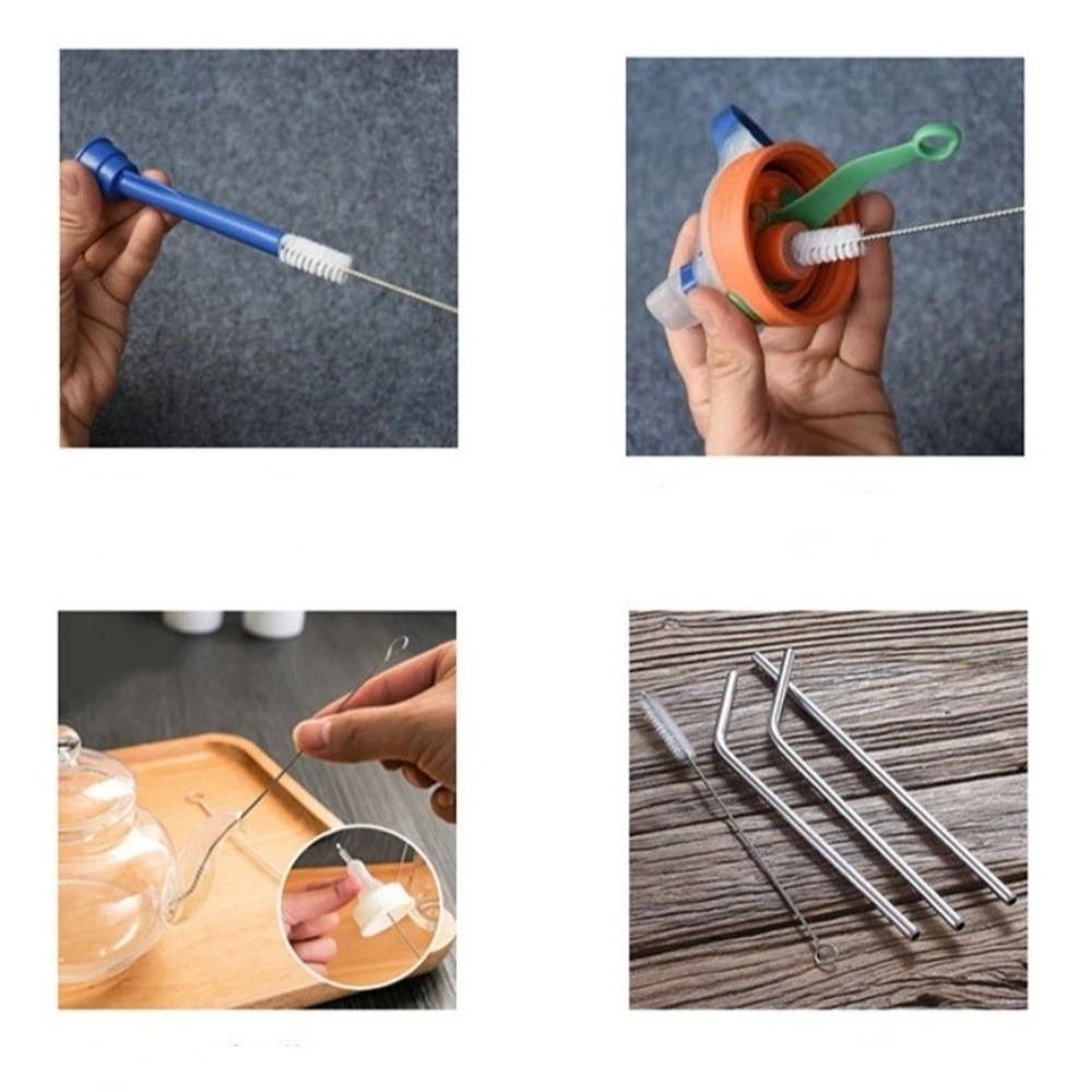 3pcs/set Reusable Bottle Cleaning Brushes Soft Hair Brush Cup Cleaning Brush  Pipeline Cleaning