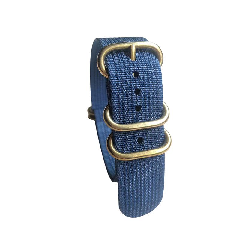 

Нейлоновий ремінець Zulu NATO щільного плетіння з овальною пряжкою золотого кольору, нанесеною вакуумним методом 20mm