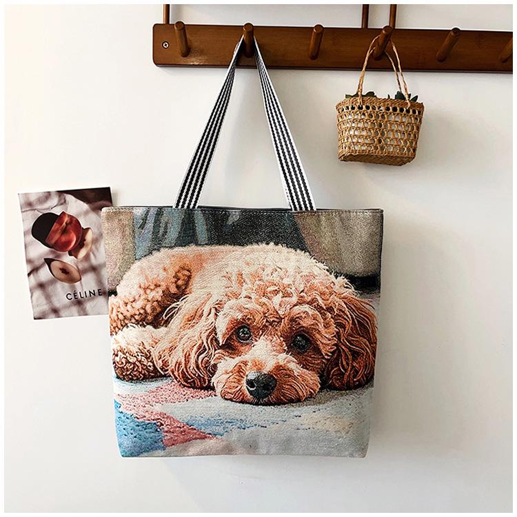 Etnická plátěná taška přes rameno s pavím motivem - Dámská módní taška Tote s velkou kapacitou