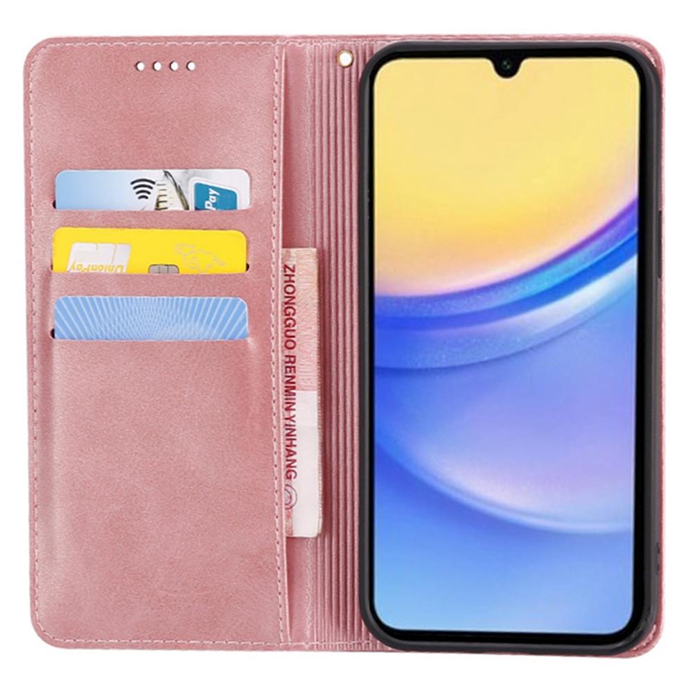 

Чохол-гаманець для Samsung Galaxy A05s 4G зі шкіри теляти з текстурою, з прихованою магнітною застібкою Brown