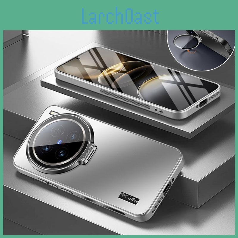 Invisible Camera Lens Protection Metal Stand Holder Case Vivo X200 Ultra X200s X100 Pro X100s X100ultra Matte Shockproof Back Cover