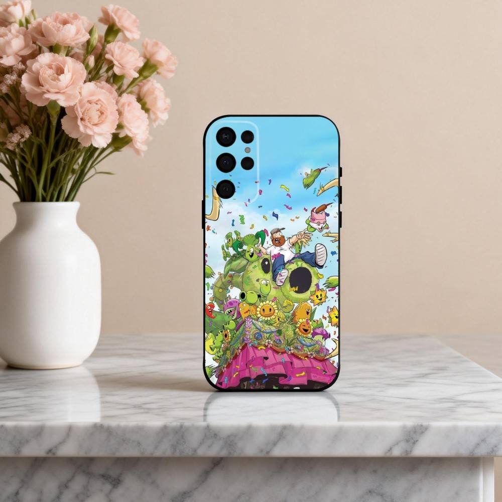 P-Plants-S VS Z-Zombies-S  Phone Case For Samsung S25,24,23,22,30,21,10,9,Ultra,Plus,Lite,FE,4,5 G Soft Black Case