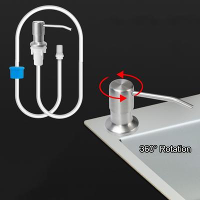 Stainless Steel Sink Soap Dispenser with 100CM Extension Tube Press Kitchen Countertop Built-in Sink Dishwashing Liquid Soap Dispensing Pump Head