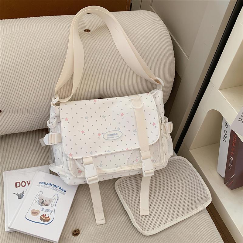 Torba listonoszka o dużej pojemności w stylu college'owym, lekka, wielofunkcyjna torba crossbody dla kobiet