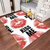 Red Lips Kiss Me Text Design suitable as a non-slip mat for the living room or bedroom sofa