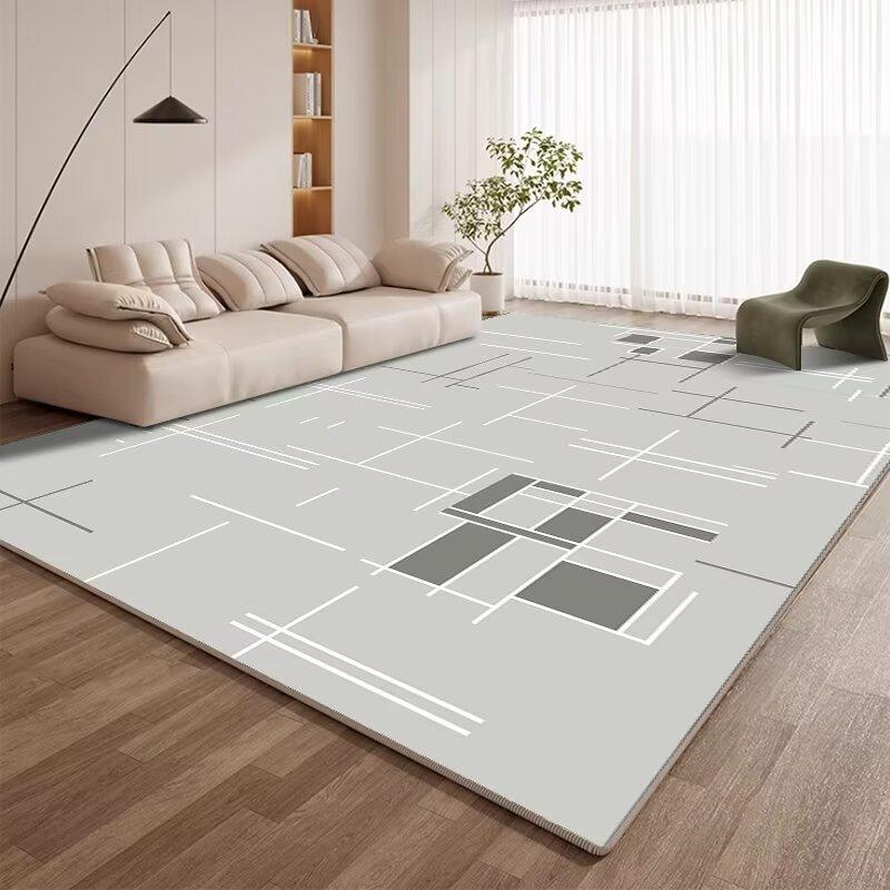 Modern Geometric Carpet Living Room Fashion Simple Style Decoration Soft Large Rugs Bedroom Bedside Non-slip Washable Floor Mats