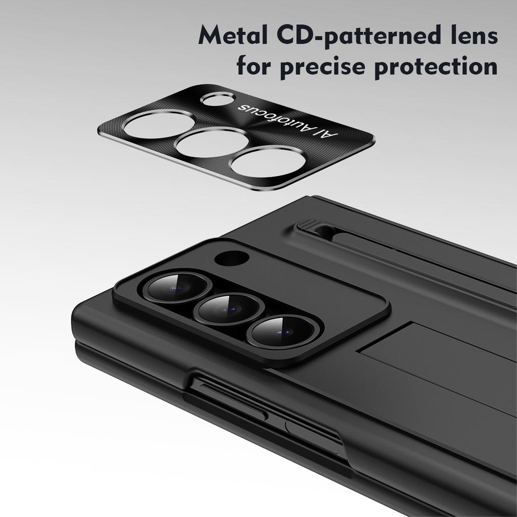 For Samsung Galaxy Z Fold6 5G Case PC Cell Phone Cover with Kickstand and Stylus Pen