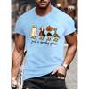 Summer Round Neck Halloween Ghost & Goose Graphic 3D Print T-shirts Fashionable Casual Short Sleeved Men's T-shirts