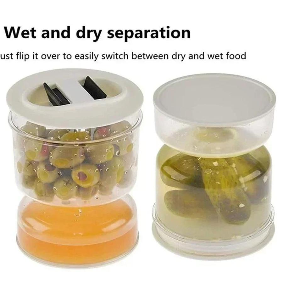 1 Pcs Home Storage Sealed Jar For Pickle Kitchen Wet And Dry Separation Pickle Box Strainer Container Multifu Storages Food