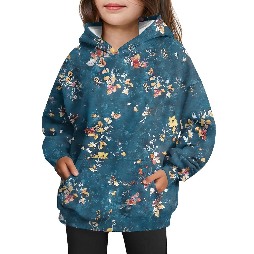 Girls' Hooded Tie-Dye Sweatshirt - Pullover Print Top