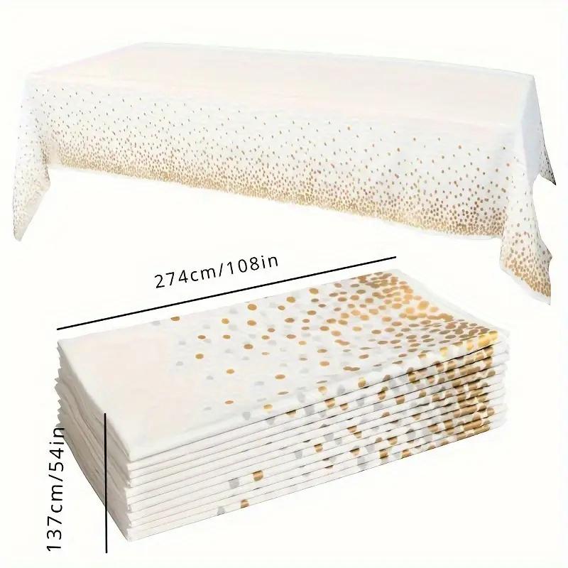 

1Pc/2Pcs Small Polka Dot Disposable Tablecloth,Thickened Waterproof PEVATablecloth, Home Wedding Birthday Party Decoration