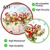 PVC Window Decorations 1/2 Sheets Christmas Cartoon Owl Cling, Standing on Branch Bird Holiday Glass Decals Static Sticker, Removable Waterproof