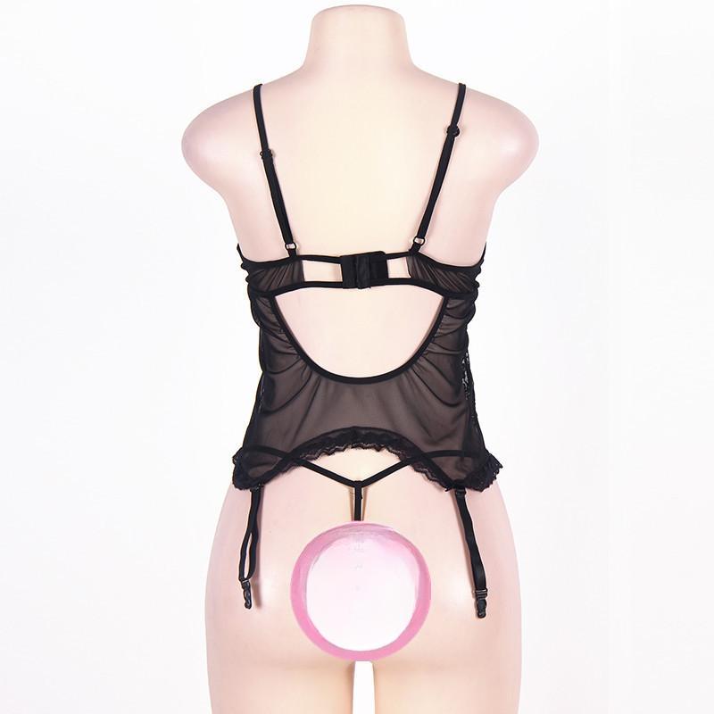 Bielizna erotyczna Plus Size Pas do pończoch Erotyczna koszula nocna Koronkowa pokusa Seksowne koszule nocne